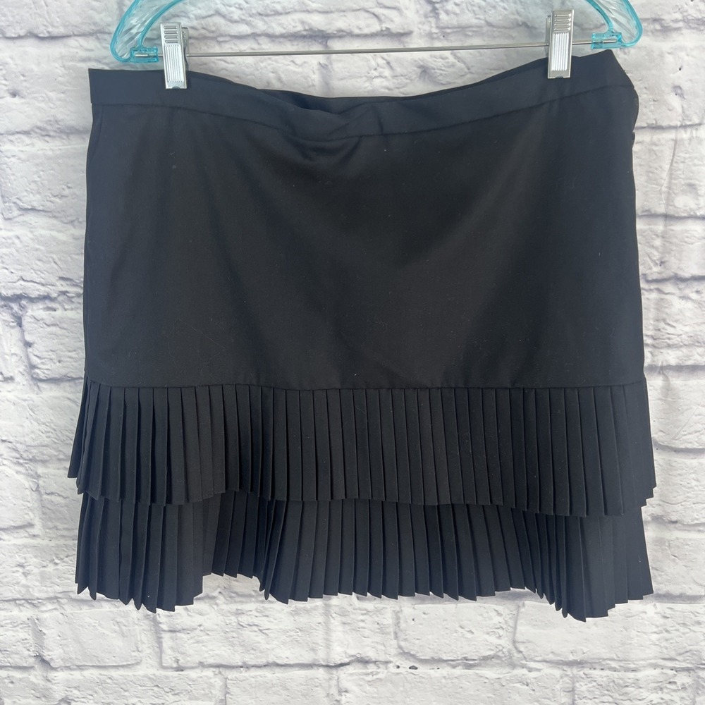 Nine West NWT Tiered Double Ruffle Preppy Mini Skirt Size 12 Tennis Ivy League